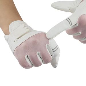 Gant de golf DARIB IMPEX en cuir véritable blanc gaufré avec paume rose, fermeture antidérapante auto-agrippante pour homme, usage sportif - Product Image 5