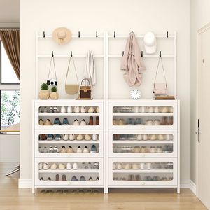 Modern <b>Shoe</b> Storage Cabinet with <b>Coat</b> <b>Rack</b> Large Capacity Space-Saving Entryway Organizer for <b>Shoes</b> Clothes and Accessories - Product Image 1