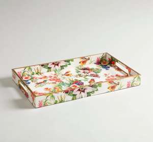 Bandeja de Servir Esmaltada Vintage, Bandeja de Metal Esmaltada Blanca Clásica, Bandeja Rectangular de Esmalte para Servir - Product Image 5