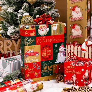 Rotoli di Carta da Regalo Natalizia Classica Vintage 17'' X 120'' Reversibili, Confezione Regalo con Babbo Natale Rosso, Accessori per le Festività - Product Image 3