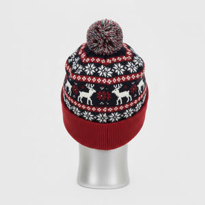 Gorros Personalizados al por Mayor con Logotipo en Toda la Superficie, Gorro de Invierno de Punto Jacquard, 100% Acrílico, Jacquard 2026 - Product Image 3