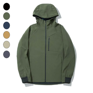 Chaqueta Impermeable con Capucha para Hombre, Color Blanco Sólido, Cierre de Cremallera, Logotipo Personalizado, Impresión por Transferencia de Calor, Servicio OEM - Product Image 1