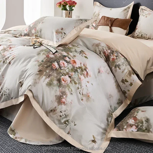 Juego de cama de algodón Premium personalizado, juego de cama Queen, Sábana agradable a la piel, alta calidad, teñido/patrón de impresión, funda nórdica, juego de cama - Product Image 5