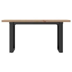 Table basse en bois massif de pin et acier avec structure en O, dimensions 35,4"x15,7"x17,9" - Product Image 4