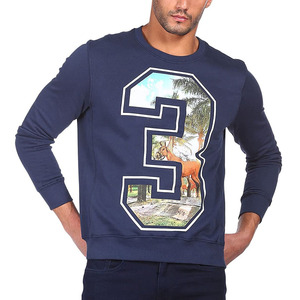 เสื้อสเวตเชิ้ตผ้าฝ้ายผสมใส่สบายสำหรับผู้ชาย เนื้อผ้าระบายอากาศดี แขนยาว ดีไซน์คลาสสิก คอกลม เหมาะสำหรับพักผ่อนและการเดินทาง - Product Image 3