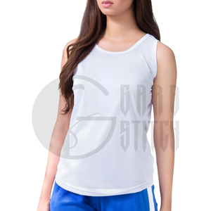 Camiseta sin mangas de punto para mujer, cuello redondo, color negro, transpirable, de poliéster, informal, para hacer ejercicio - Product Image 4