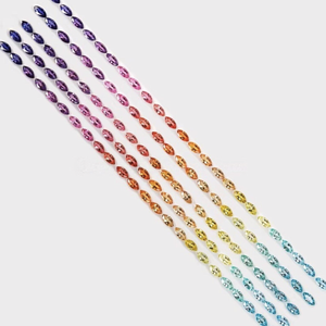 Saphirs multicolores taille princesse, série arc-en-ciel, pierres précieuses cultivées en laboratoire, différentes tailles 3*4mm 3*5mm 4*6mm - Product Image 4