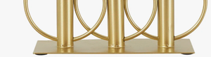 Latest product Luxury Geometric 3-Ring <b>Brass</b> Plated Candle Stand | Modern Abstract Circle Triple Taper <b>Candlestick</b> <b>Holder</b> - Product Image 6
