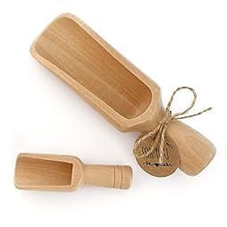 Cuillère de cuisine classique en bois écologique avec longues et petites poignées pour café, farine, sucre, riz, épices - Product Image 4