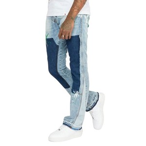 Jeans en denim slim pour homme, style vintage tendance, qualité supérieure, décontracté, denim délavé - Product Image 2