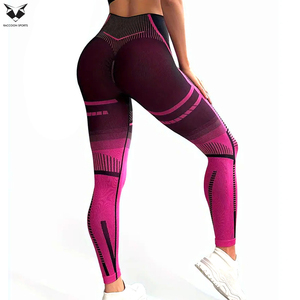 Women High Waist Sports <b>Leggings</b>, Compression Fit, Color Block Design, Striped <b>Pattern</b>, For Fitness & Workout - Product Image 2
