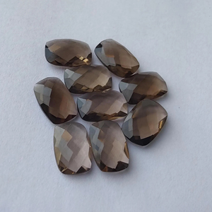 Natural Smoky Quartz Rectangle <b>Cushion</b> Briolette Checker Cut Calibrated Gemstone, for Jewelry Making All Sizes Available - Product Image 2
