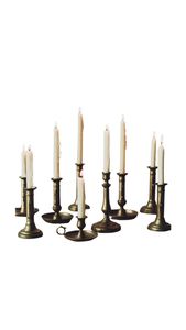 Golden Brass Candlestick Holder Set of 2 Taper Candle Holders for Home Decoration Durable Metal Stand Table <b>top</b> - Product Image 4