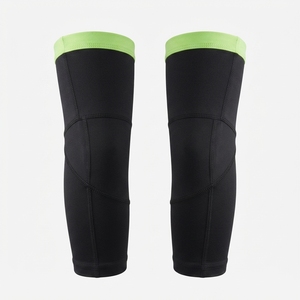 Manchons de cyclisme respirants 100 % polyester, noir avec bordure vert citron, protection anti-UV, unisexe, pour adultes, vêtements de sport – Grande Vente - Product Image 4