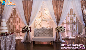 Magical Professional <b>Wedding</b> Gold Metal Lightweight Candle Wall <b>Backdrops</b> Elegant Triple Arch Candle <b>Stand</b> <b>Backdrop</b> Candlelit - Product Image 3