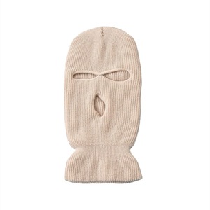Balaclava bleue à 3 trous, masque intégral en acrylique tricoté, coupe-vent, pour le ski d'hiver et les activités de plein air - Product Image 4