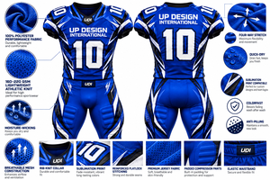Custom American Football Uniform Set Mens <b>Padded</b> Jersey <b>Pants</b> Sublimation Sportswear Team Football Uniform Custom Blue Design - Product Image 4
