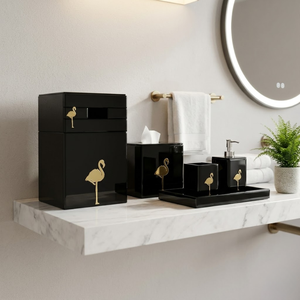 Luxury Transparent Glass Bathroom Set Durable Thick Glass Accessories Kit Soap Dispenser <b>Toothbrush</b> <b>Holder</b> Soap Dish Tumbler - Product Image 3