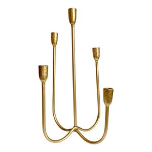 En gros, Candelabre en métal finition laiton style nordique, porte-bougie haut à plusieurs bras, centre de table décoratif pour hôtels, événements et fêtes - Product Image 6