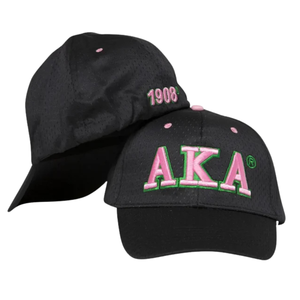 Casquette brodée en maille avec lettres grecques noires, roses et vertes, respirante et ajustable pour femmes, idéale pour les sports de plein air - Product Image 1