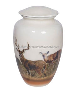 Urna funeraria de estilo clásico de nuevo diseño para decoración del hogar con acabado blanco para urna conmemorativa con diseño pulido a precio mayorista - Product Image 1