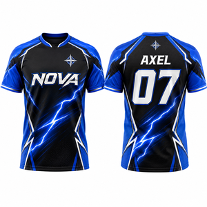 Maillot de jeu personnalisé en tissu polyester respirant, extensible, confortable, vêtements de sport, uniforme, motif dégradé - Product Image 2