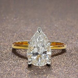 Anillo de Compromiso Djewels de Oro Amarillo con Diamantes Engastados en Puntas, Oro 14K, Diamante Cultivado en Laboratorio, Corte Brillante, Certificado IGI, Lujoso, Precio al por Mayor para Mujer - Product Image 1