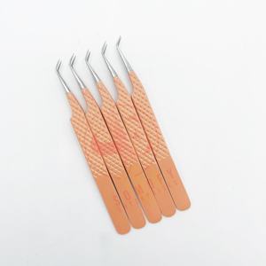 Pinzas de extensión de pestañas mate desnudas profesionales personalizadas aplicador de punta de fibra de acero inoxidable de etiqueta privada de gama alta sostenible - Product Image 2