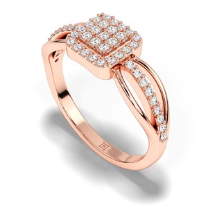 แหวนทองคำขาวแท้ 10K 14K 18K ประดับเพชรแล็บโกรว์ทรงกลมเจียระไนบริลเลียนท์ ดีไซน์ทันสมัย สวยหรู ของขวัญเครื่องประดับชั้นดี - Product Image 6