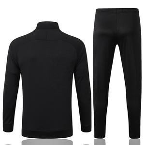 Men's Black Color Blocking Tracksuit Set Full Zipper Sporty Jogger Pants Breathable Polyester Autumn Wear - Product Image 2