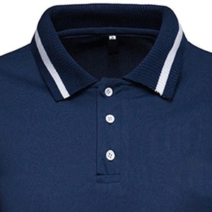 Men's Navy Red <b>White</b> Color Blocked Short Sleeve Knitted Cotton Breathable for Shirt Casual Button Design Front Logo - Product Image 2