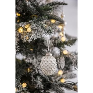 Set di Palline Decorative Natalizie in Vetro D3.3x3.5\" per Albero e Decorazioni Festive - Product Image 1