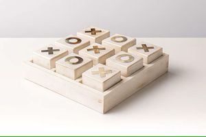 Tic Tac Toe Board Game Brass Pieces <b>Square</b> Design Educational Family Strategy Game 2 Players Abstract Puzzle Eco-Friendly Gift - Product Image 6