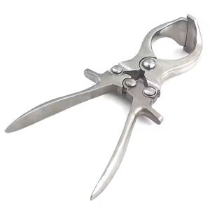Pinces de castration Burdizzo pour bovins, en acier inoxydable argenté, instruments vétérinaires de haute qualité - Product Image 1