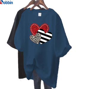 T-shirt femme à prix abordable avec logo personnalisé en gros, t-shirts oversize pour femme, imprimé 'Summer Love', col rond ample, haut pour femme - Product Image 5