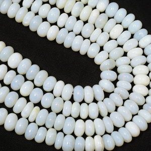 Cuentas de ópalo blanco natural en forma de rondel liso de 15 pulgadas, 6mm-9mm, cuentas de ópalo blanco únicas, cuentas de ópalo de calidad AAA, joyería. - Product Image 3