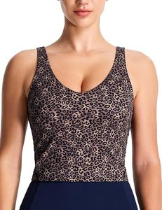 Women Leopard Print Scoop Neck <b>Tank</b> <b>Top</b> Breathable Spandex Polyester Crop <b>Top</b> Fashion Sport Wear - Product Image 6