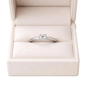 IGI Certified 10K 14K 18K Solid Gold Asscher Lab Grown Diamond Solitaire Ring Platinum Engagement <b>Bridal</b> Ring Minimalist Ring - Product Image 4
