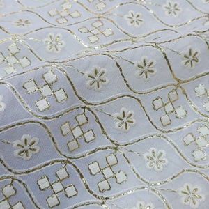 Tela de Chifón Bordada Malty Dobby, 100% Poliéster, Transpirable, Ecológica, para Bodas, Color Personalizado, Suministro Textil, Exportaciones - Product Image 3