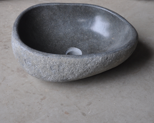 Lavabo de Piedra Natural de Lujo de 40 cm, Ecológico, Contemporáneo, en Forma Redonda Natural, Construcción Duradera - Product Image 3