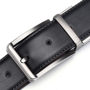Cinturón de Cuero Genuino para Hombre, Doble Cara, Negro y Marrón, Cinturón de Moda para Negocios - Product Image 4