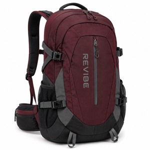 Sac à dos de randonnée REVIBE 30-40L en nylon léger, sac de sport d'extérieur rectangulaire à coque souple avec fermeture éclair, unisexe - Product Image 1