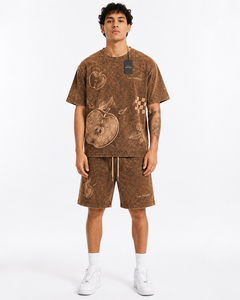Men Acid Wash Sumer <b>set</b> Casual Wear High Waist Solid Color 100% Cotton Breathable Quick Dry Summerset Low MOQ Best Fashion - Product Image 6