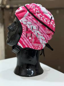 Casquette de rugby rose personnalisée |   Protège-tête rembourré en tissu poly léger |   Visière transparente de protection matelassée avec 7 aérations pour - Product Image 5
