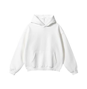 Sweat à capuche épais en molleton 100 % coton pour homme, coupe oversize, avec logo personnalisé, style streetwear, pull uni pour homme - Product Image 1