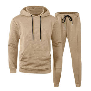 ชุดวอร์มผู้ชาย ผ้าฝ้ายผสม ระบายอากาศได้ดี ทรงเข้ารูป เสื้อแจ็คเก็ตมีฮู้ด กางเกงลำลอง ชุดออกกำลังกาย ชุดกีฬาวิ่ง เทรนนิ่ง - Product Image 1