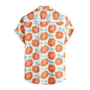 เสื้อเชิ้ตแขนสั้นพิมพ์ลายดอกไม้สไตล์ลำลองสำหรับผู้ชาย ปกคอปกเสื้อ ผ้าป๊อปลิน ระบายอากาศได้ดี เหมาะสำหรับฤดูร้อน - Product Image 2