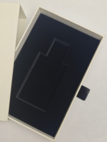Boîte coulissante de luxe écologique personnalisée en papier d'art avec revêtement UV, gaufrage, vernissage et insert en EVA noir pour parfum et huiles essentielles