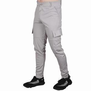 Service OEM – Pantalon cargo léger pour homme, style urbain, avec logo personnalisé, en coton, taille haute - Product Image 3