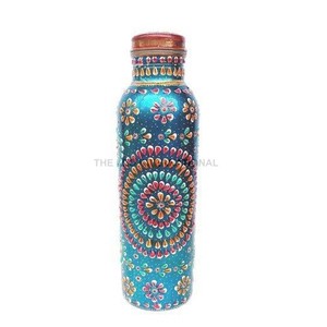 Sustainable Hammered Design <b>Copper</b> Water <b>Bottle</b> for <b>Drinking</b> Water Juice Storage <b>Copper</b> <b>Bottles</b> Ayurveda Health Benefits - Product Image 3
